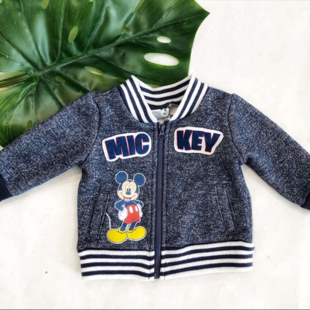 Disney Baby Mickey Mouse Varsity Jacket Size 0-3 Months EUC